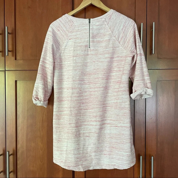L.L. Bean Tunic Sweater Pink White Marled Cotton Size Small - Picture 4 of 8